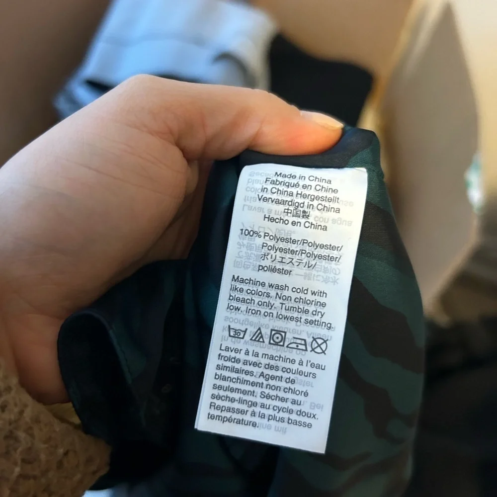 J.Crew Deep Teal Zebra Silky Blouse